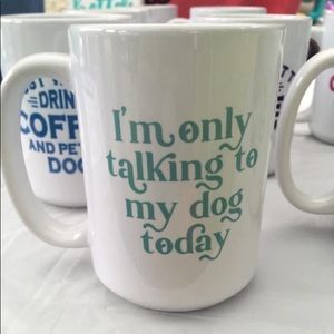 Custom Coffee Mug for Dog Lover - Light Teal Font - 15 oz.